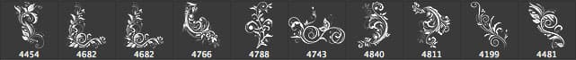 10 Flourish Ornaments Brushes - Schematic