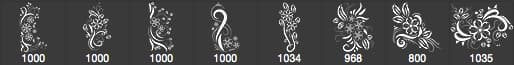 8 Flourish Decorative Brushes - Schematic