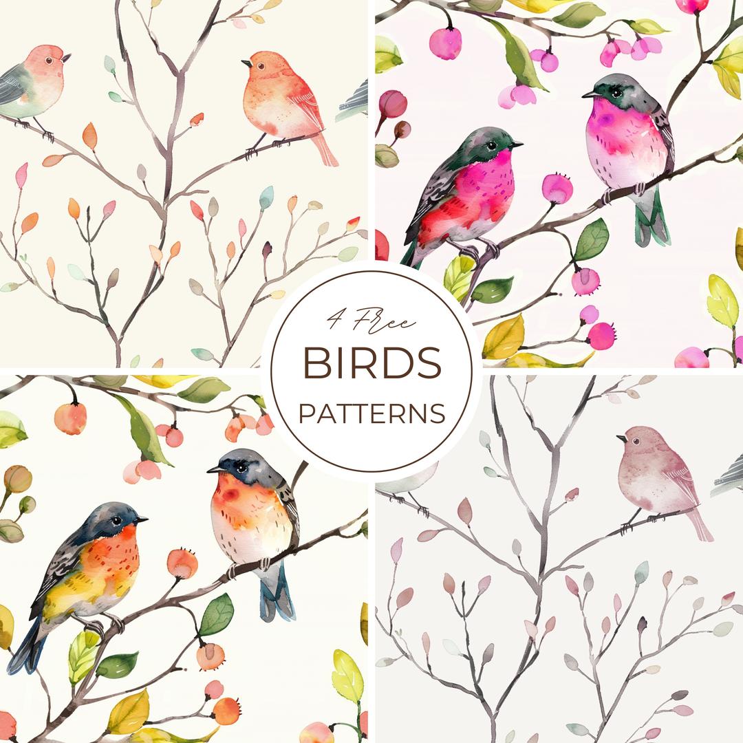 4 Free Birds Patterns - Free PAT Download | MyPhotoshopBrushes