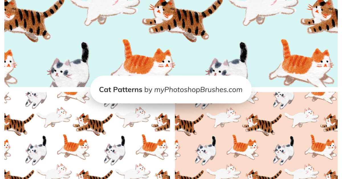 Cat Patterns – Cute Seamless PS Patterns - Free PAT Download ...