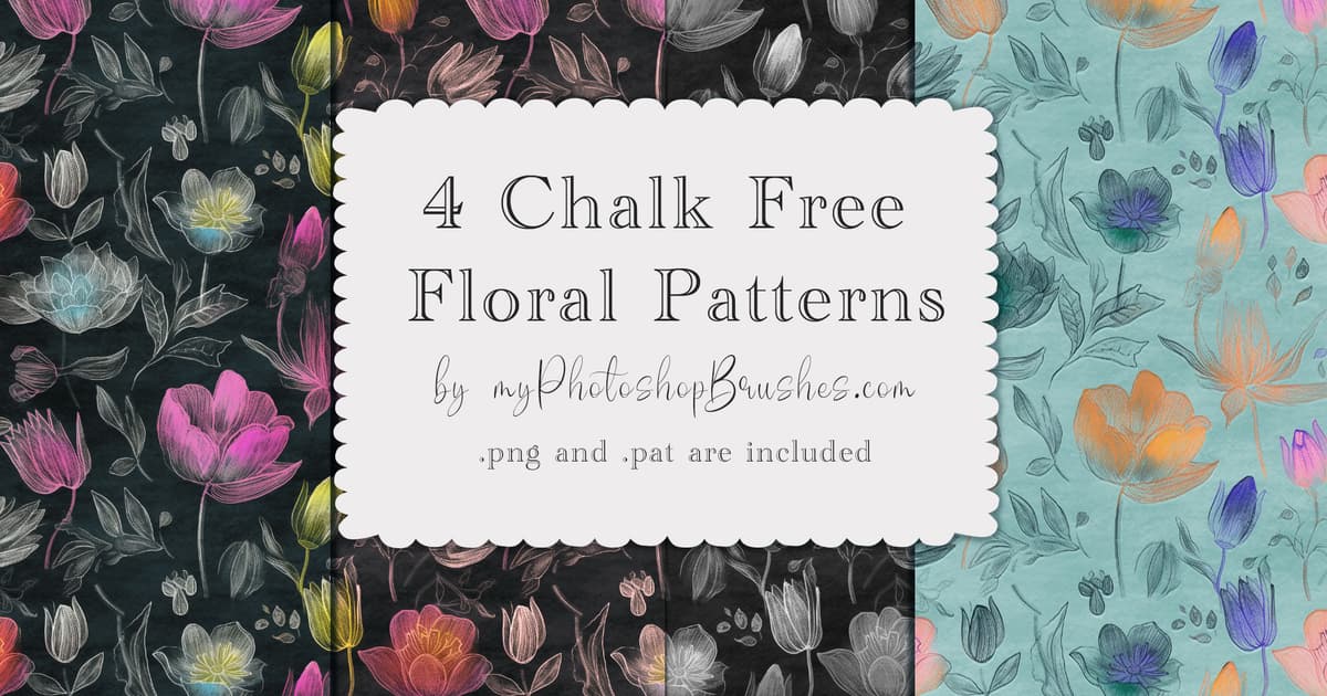 4 Free Chalk Floral Patterns - Free PAT Download | MPB