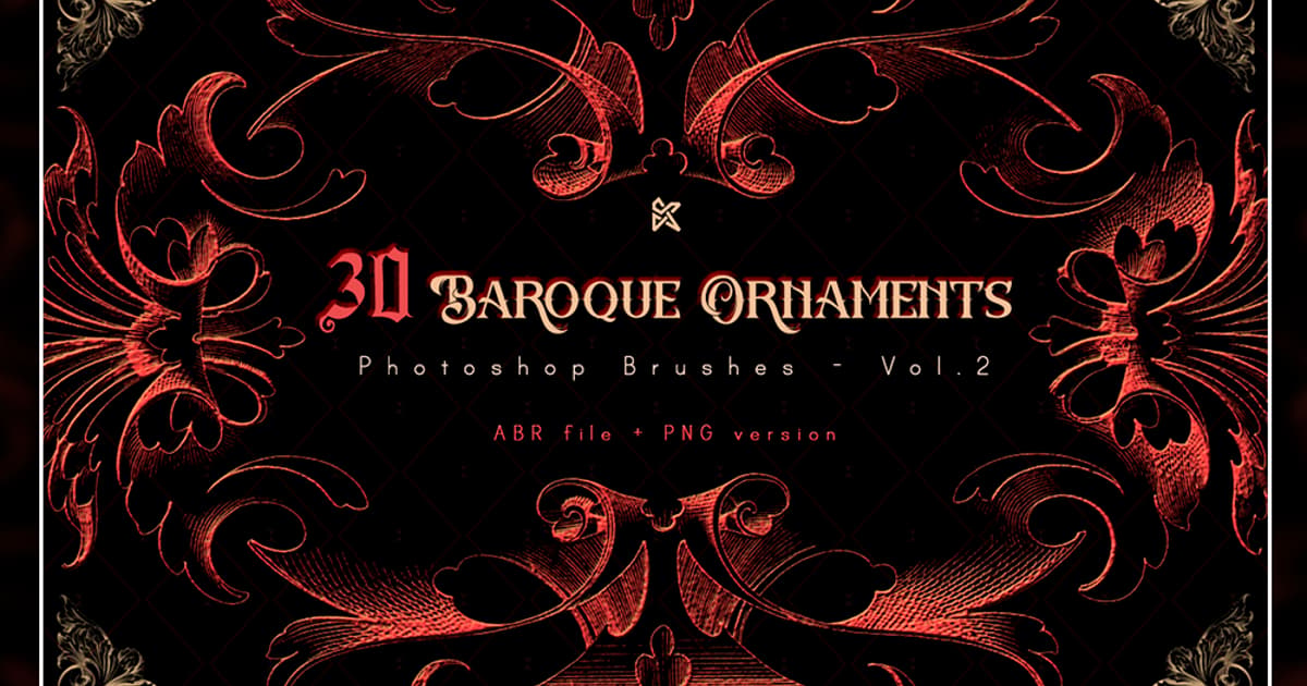 30 Baroque Ornaments Brushes - Free ABR Download | MyPhotoshopBrushes