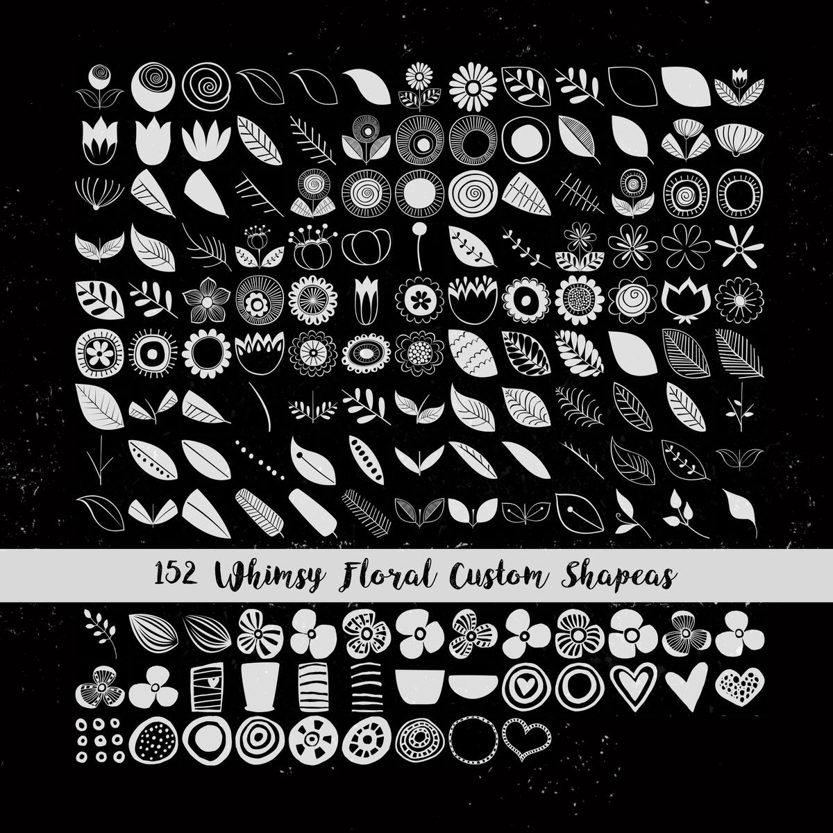 Customized Shape Design Whimsy Floral Custom Shapes - Free CSH Download | MyPhotoshopBrushes