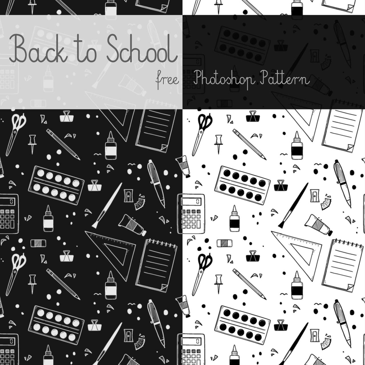 Back to School Free Pattern - Free Patterns Download | MyPhotoshopBrushes