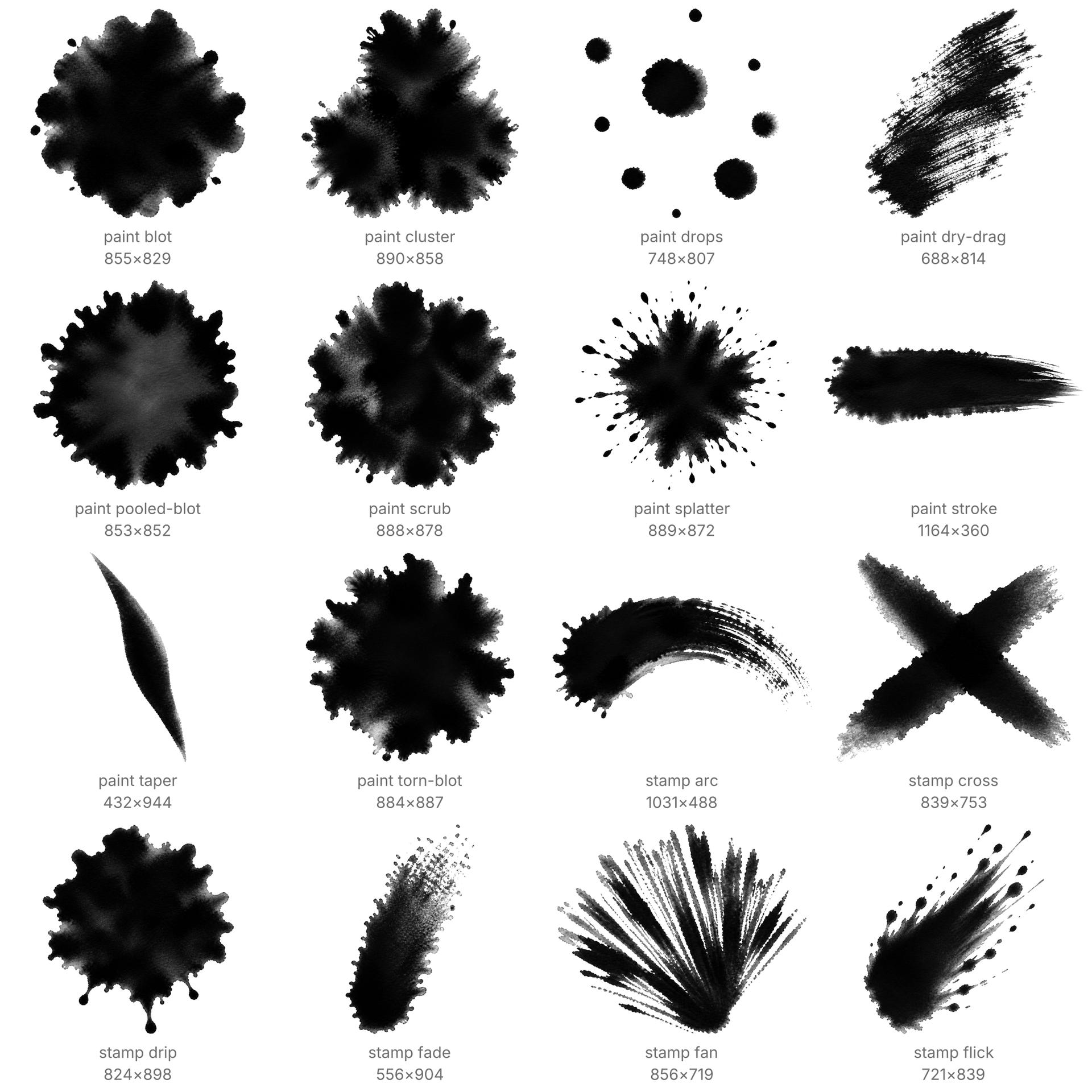 16 Free Ink Brushes - Schematic