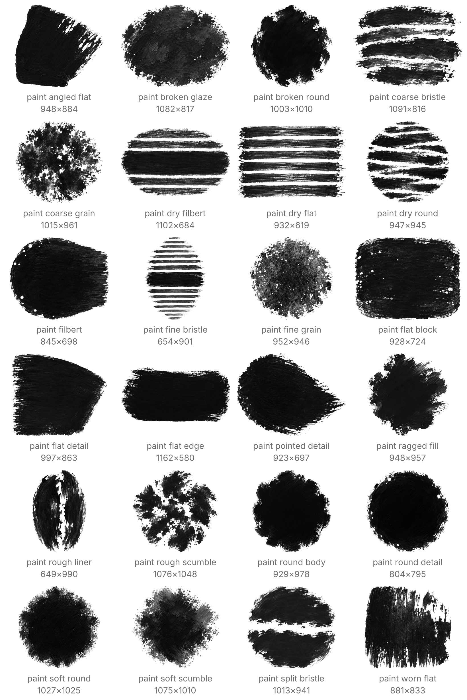 24 Free Gouache Photoshop Brushes - Schematic