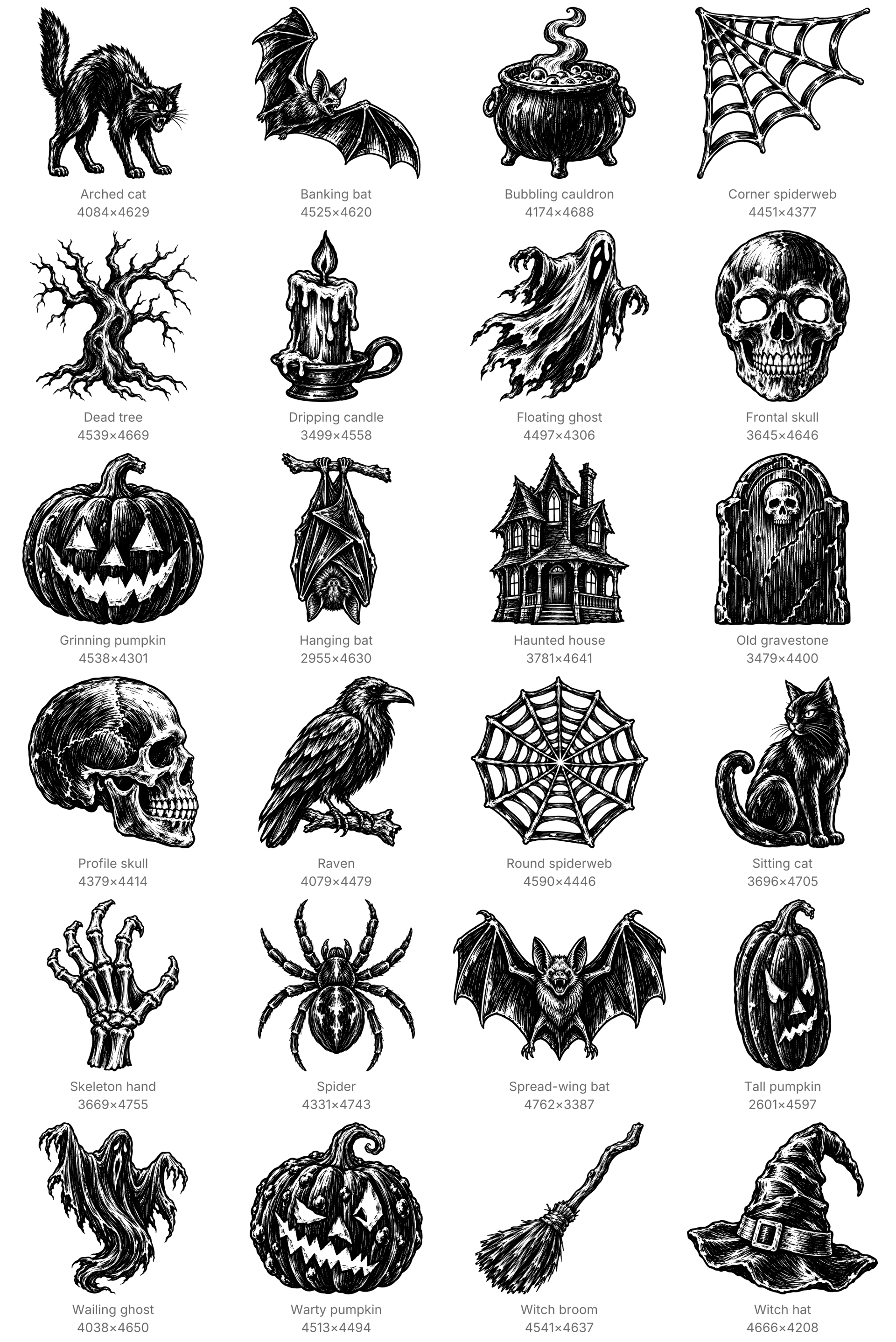 24 Free Halloween Woodcut Photoshop Brushes - Schematic