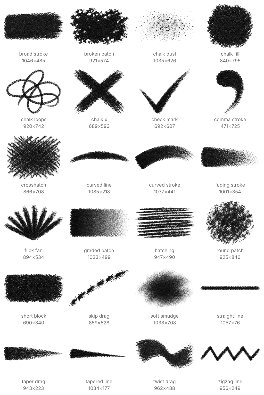 24 Free Pastel & Chalk Brushes - Schematic
