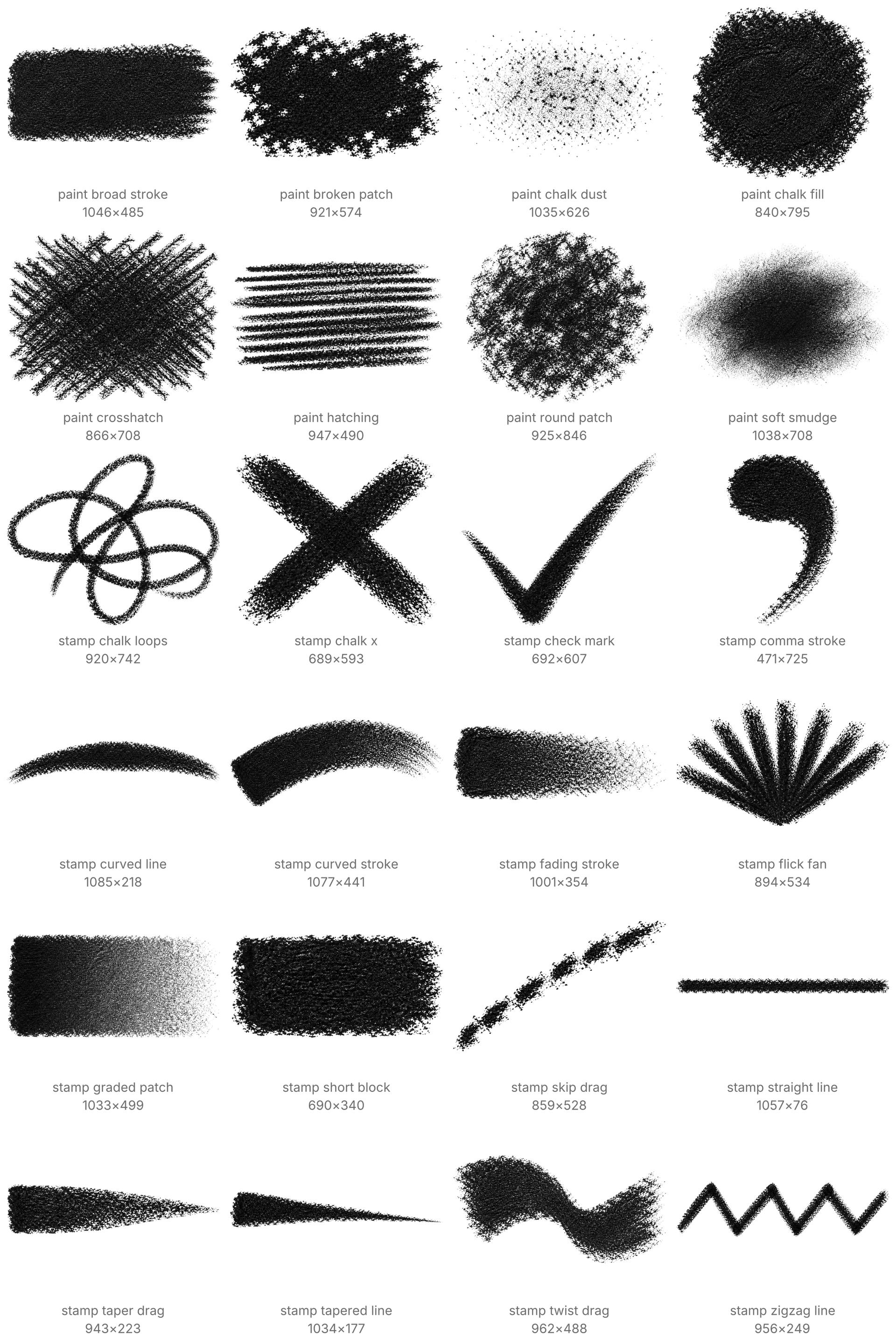 24 Free Pastel & Chalk Brushes - Schematic