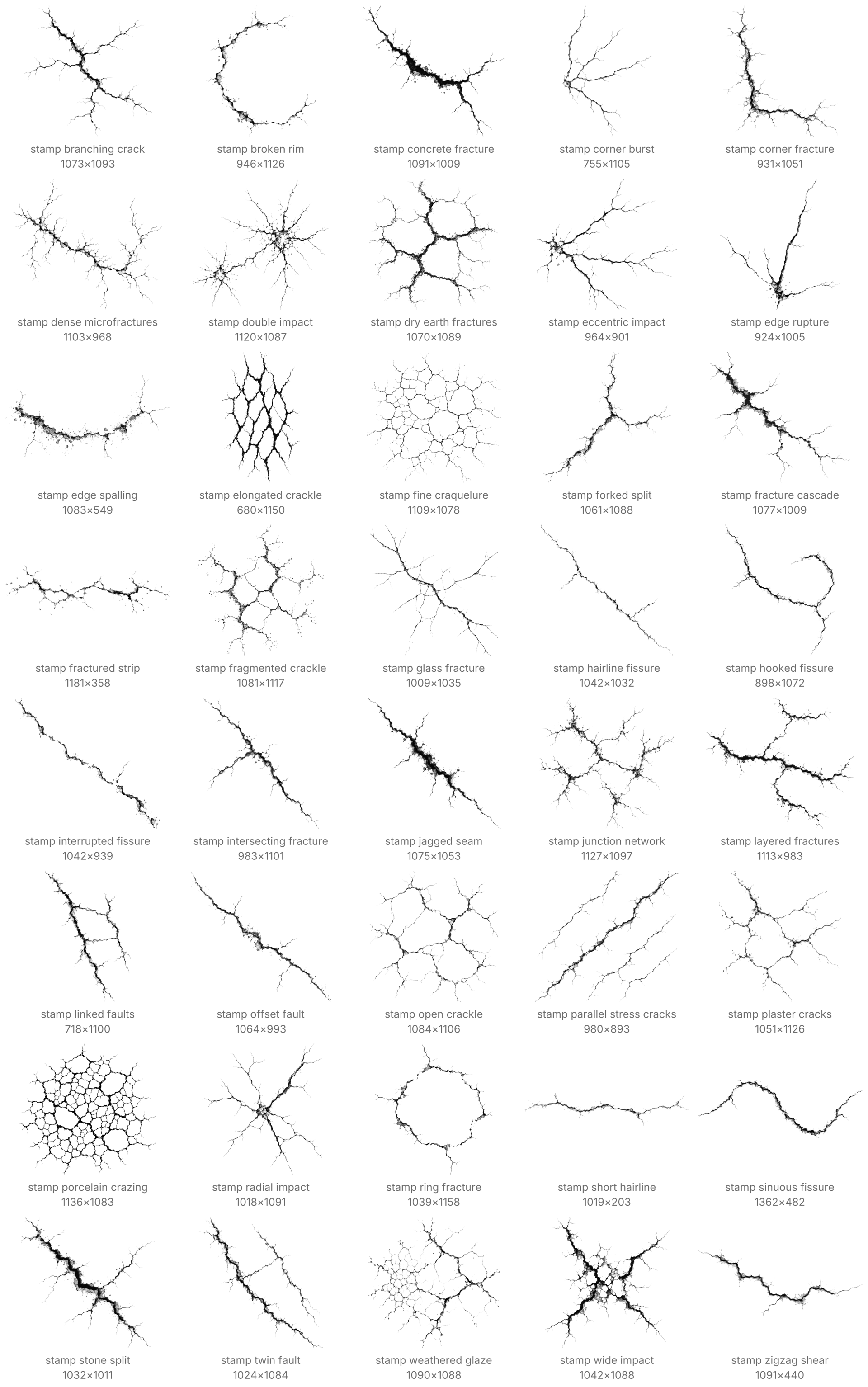 40 Free Cracks & Fractures Photoshop Brushes - Schematic