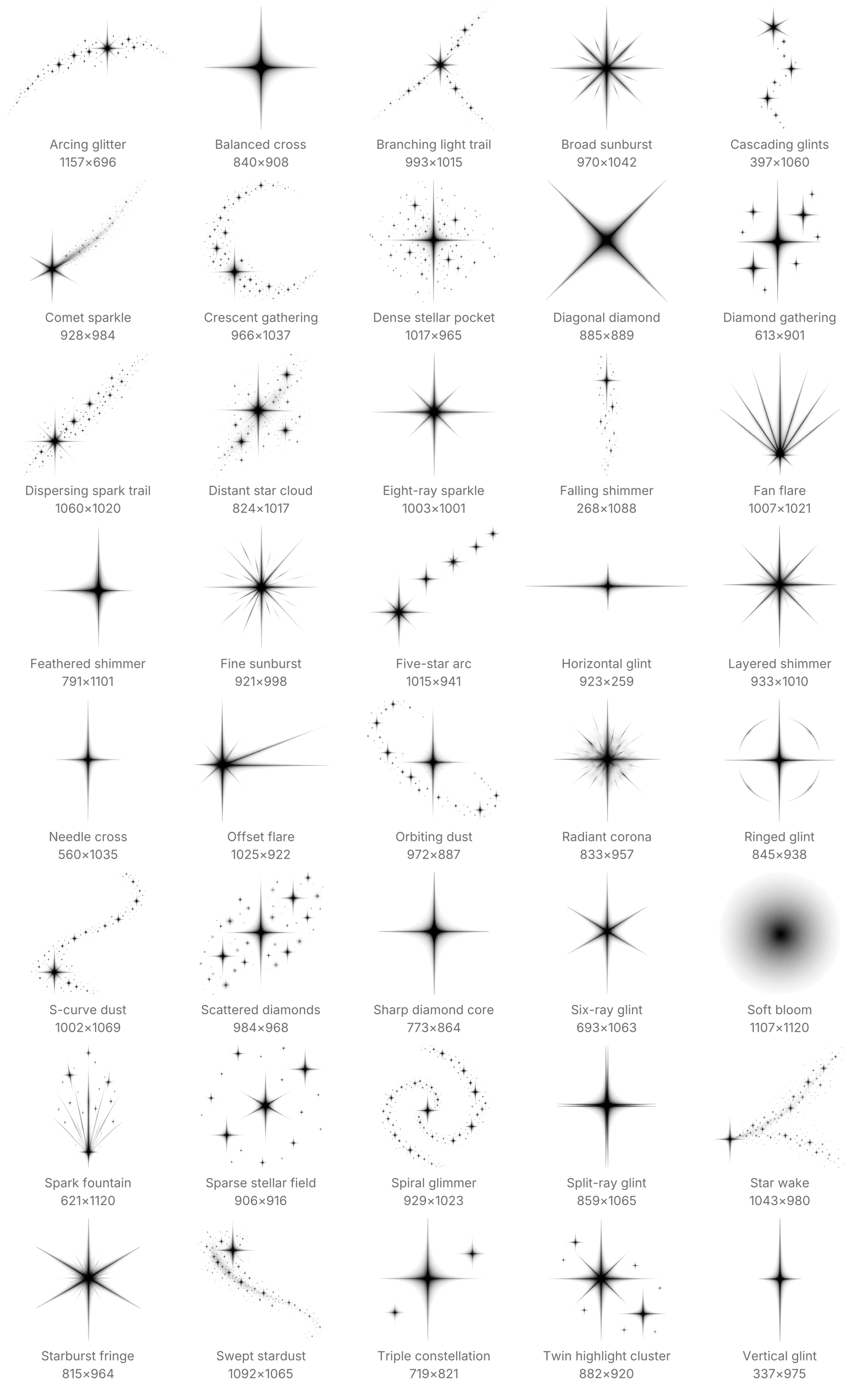 40 Free Stars & Sparkles Photoshop Brushes - Schematic
