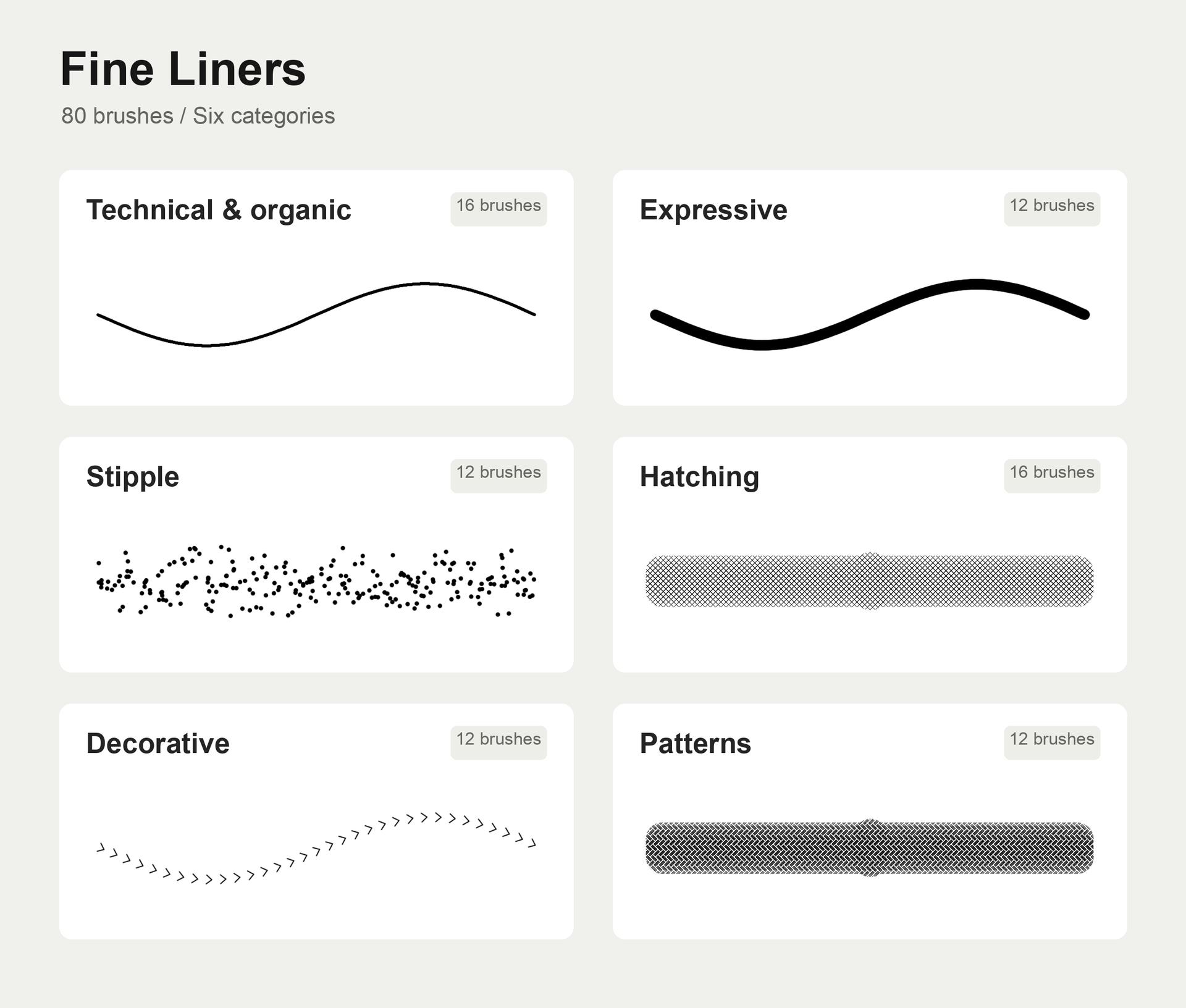 80 Free Fine Liner Procreate Brushes - Schematic