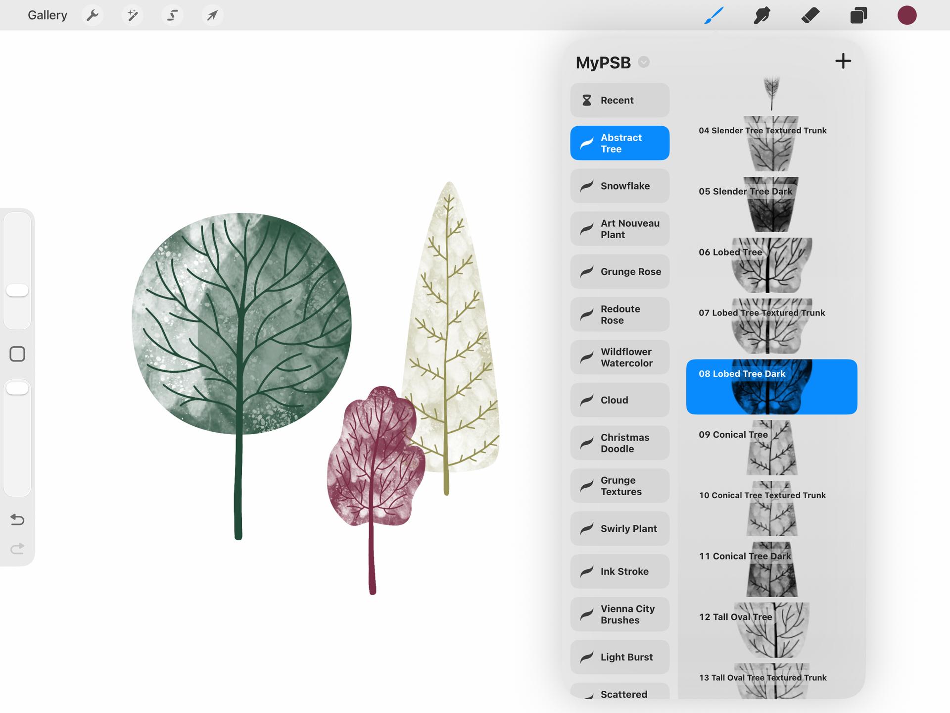 Abstract Tree Procreate Brushes - Thumbnail 2