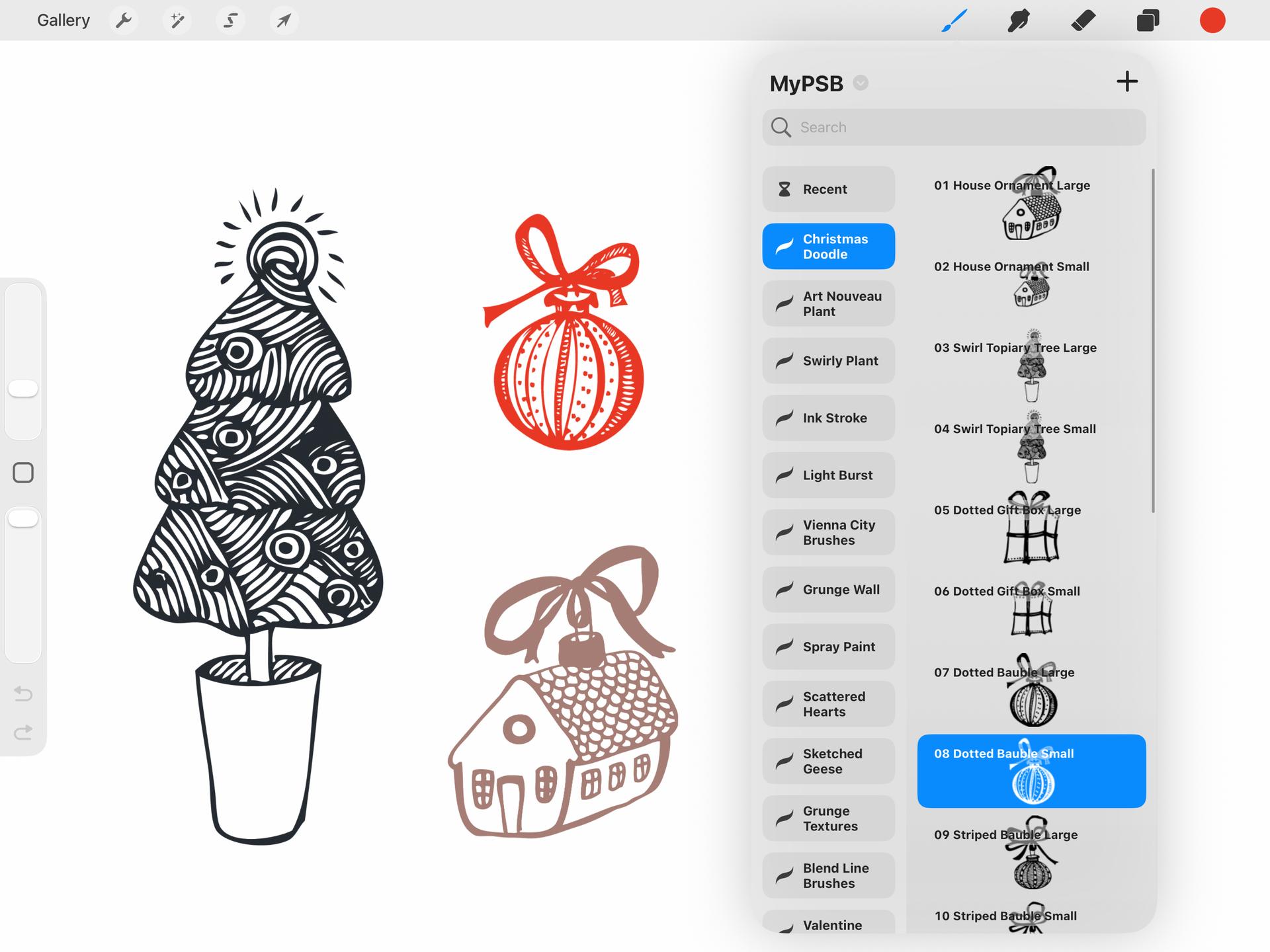 Christmas Doodle Procreate Brushes - Thumbnail 2