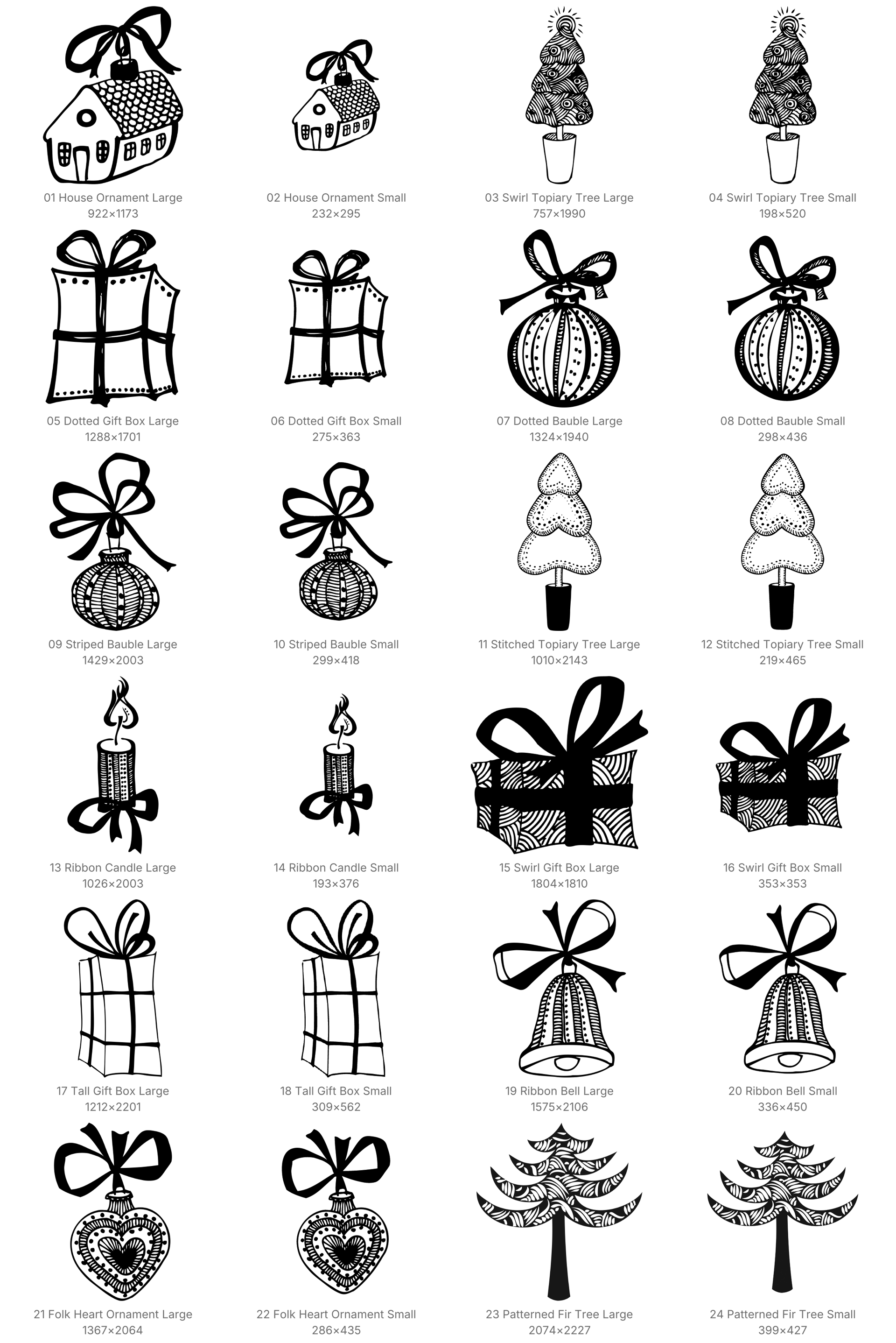 Christmas Doodle Procreate Brushes - Schematic