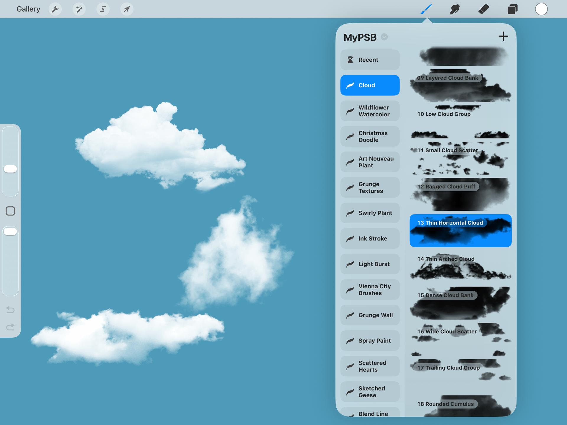 Cloud Procreate Brushes - Thumbnail 2
