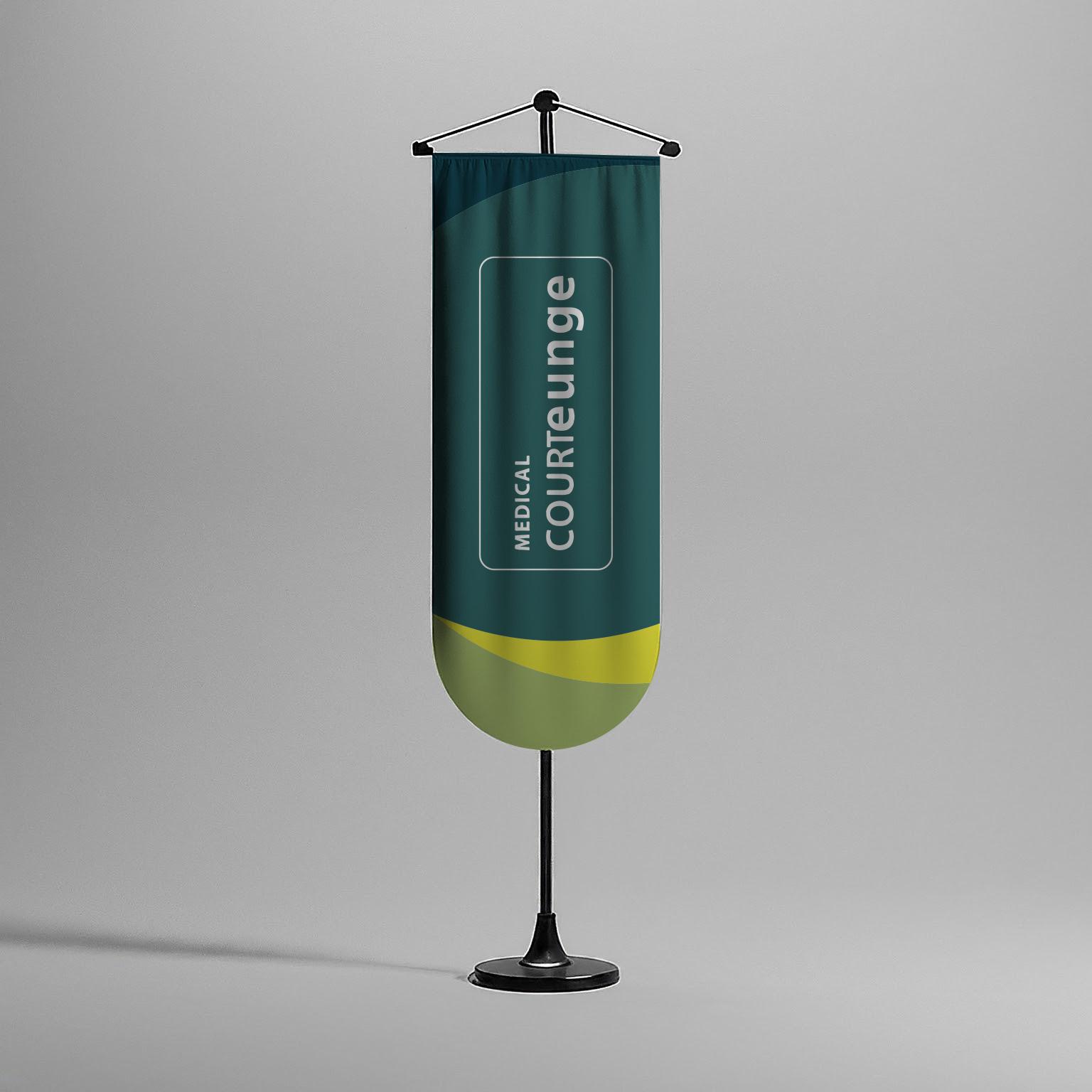 Flag Banner Mockup — Photoshop PSD preview