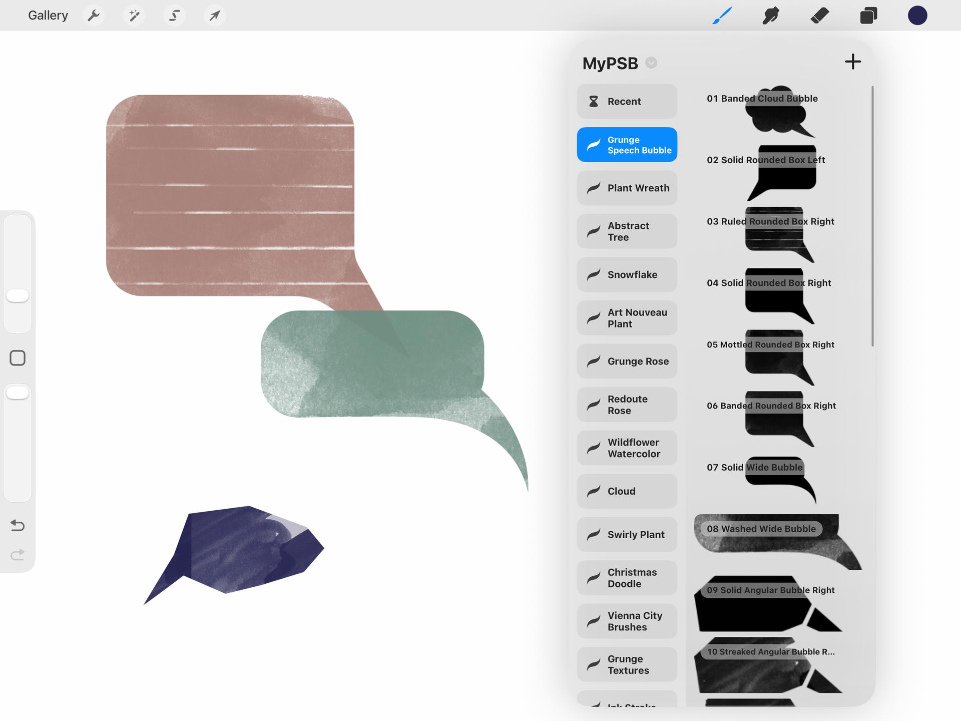 Grunge Speech Bubble Procreate Brushes - Thumbnail 2