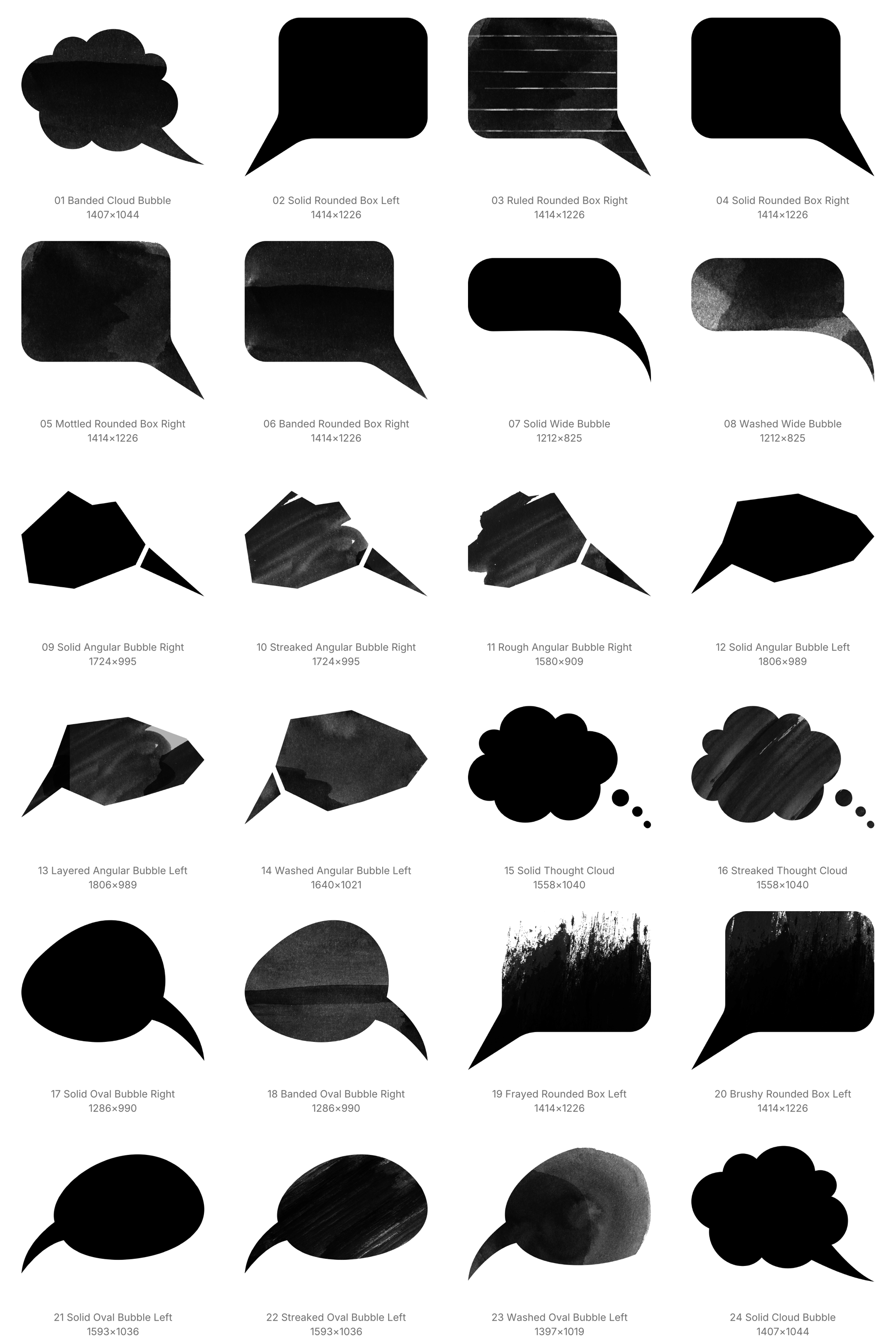 Grunge Speech Bubble Procreate Brushes - Schematic