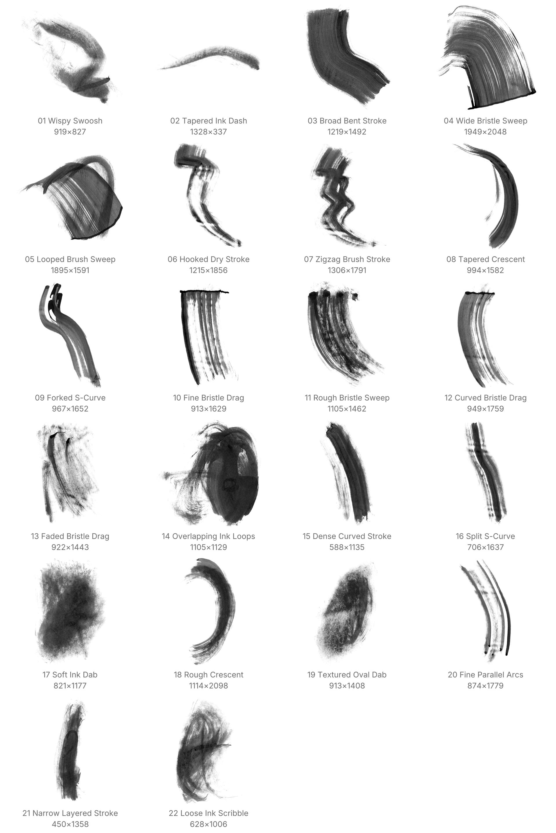 Ink Stroke Procreate Brushes - Schematic