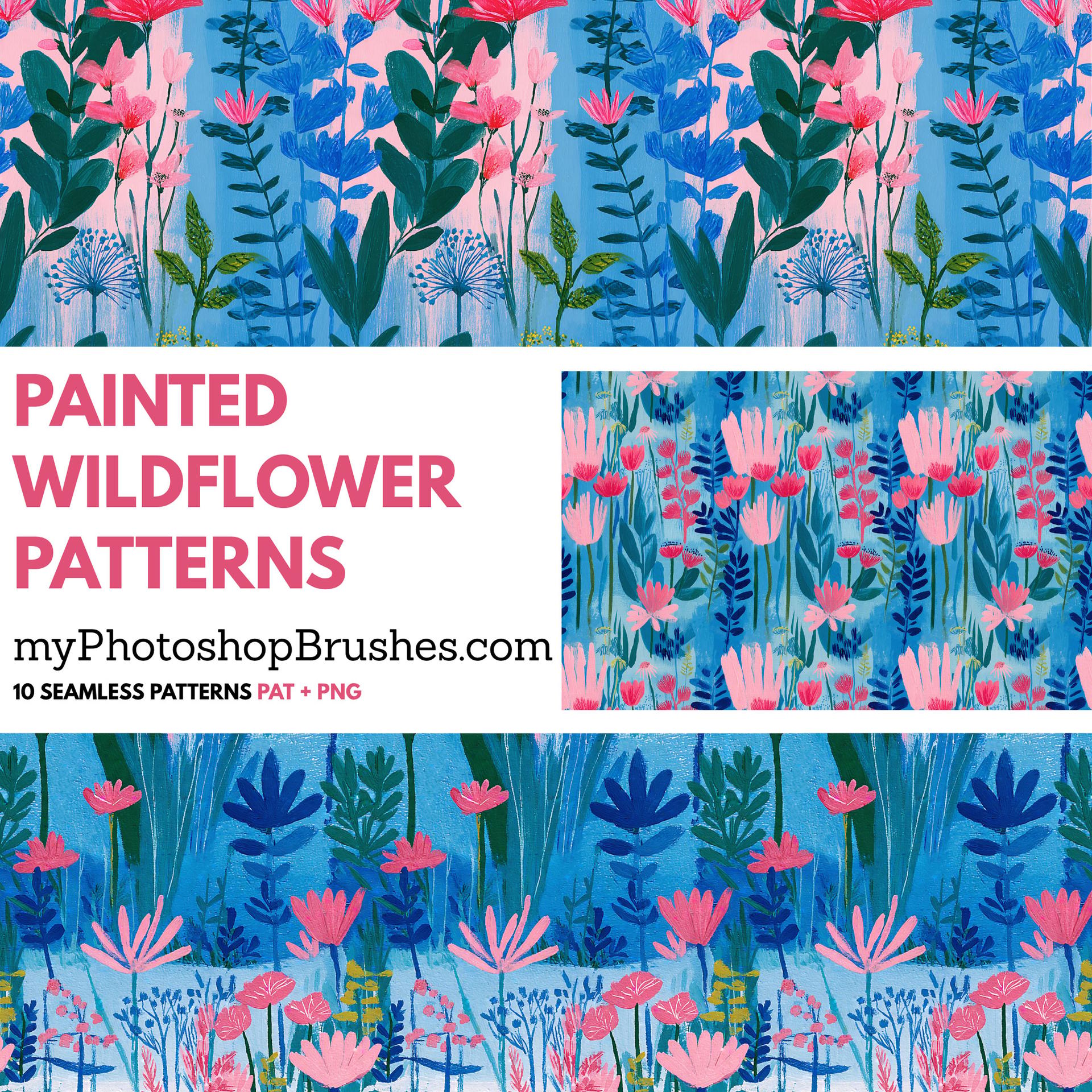 Painted Wildflower Patterns – Acrylic Floral Pack