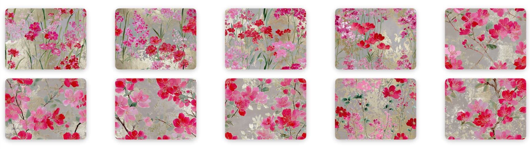 Pink Floral Patterns – 10 Seamless Botanical Designs - Schematic