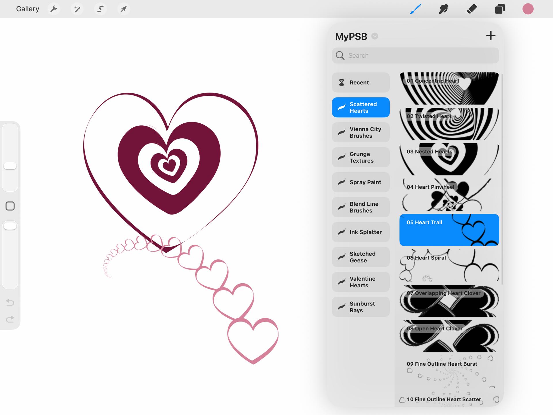 Scattered Hearts Procreate Brushes - Thumbnail 2
