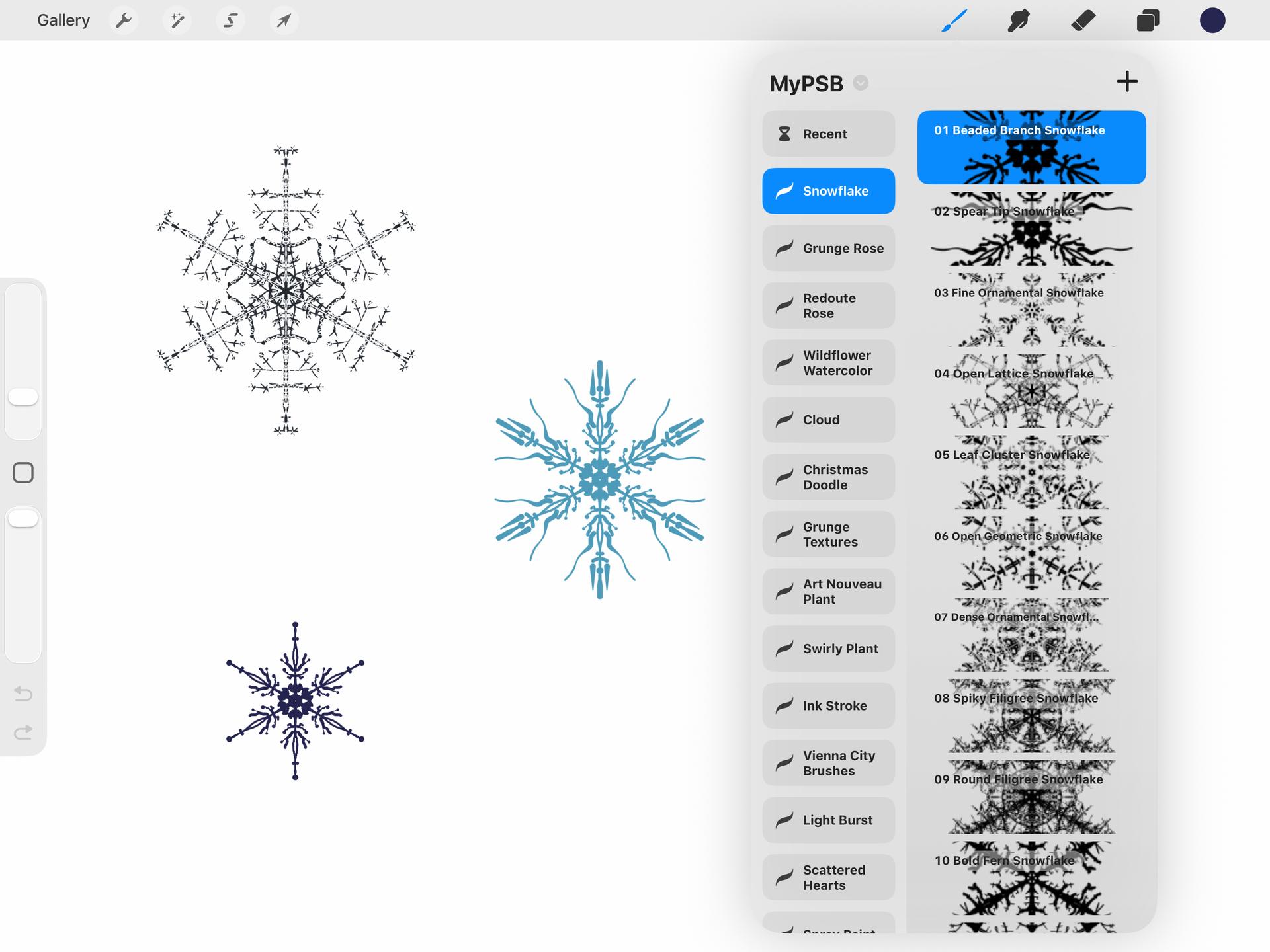 Snowflake Procreate Brushes - Thumbnail 2