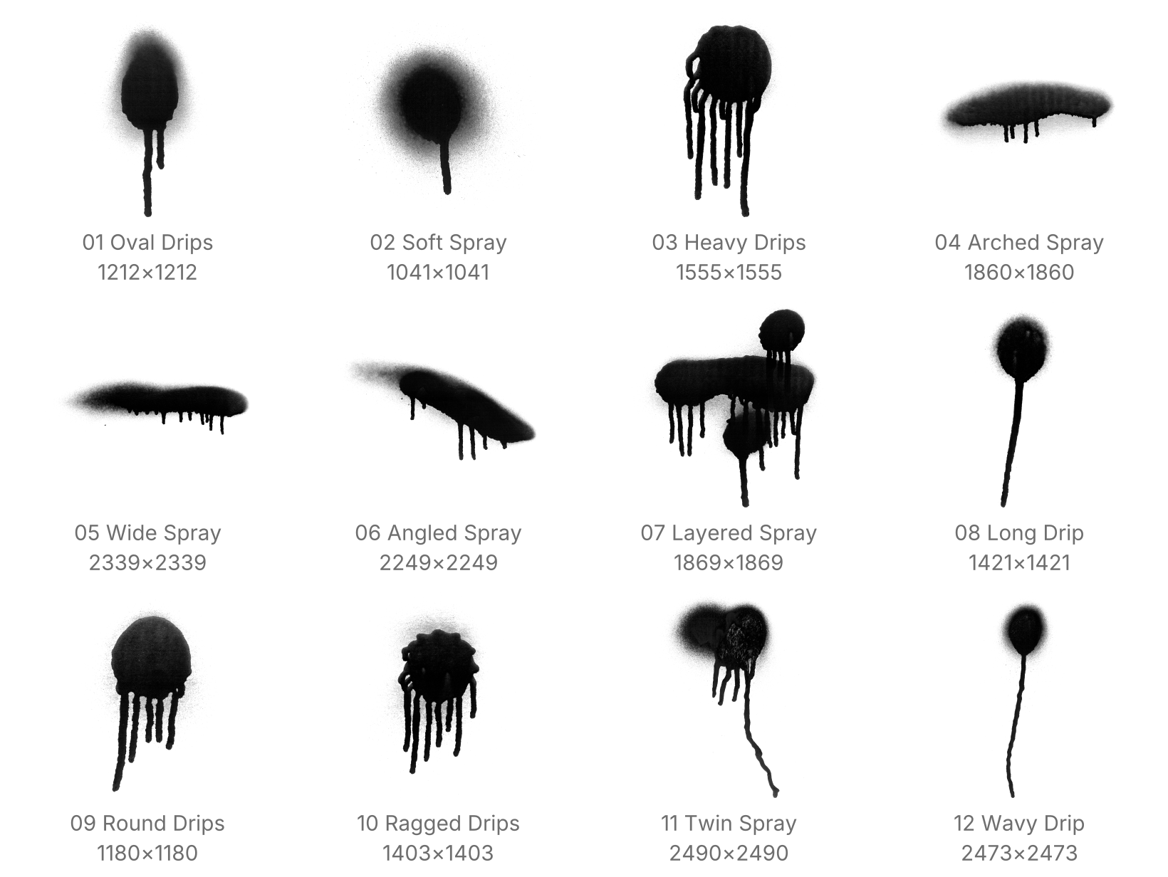 Spray Paint Procreate Brushes - Schematic