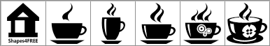 5 Coffee & Tea Vector Shapes Set - Schematic