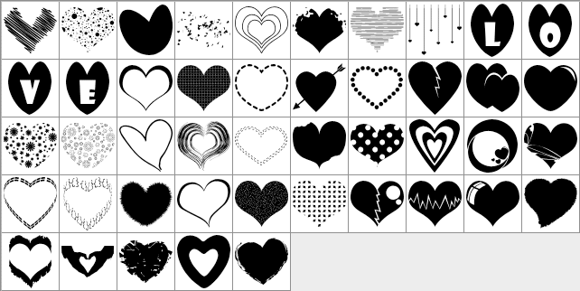 Free 45 Heart Custom Shapes - Schematic