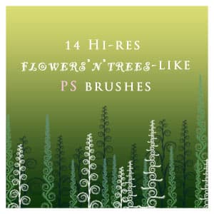Flowers and Trees Like Brushes