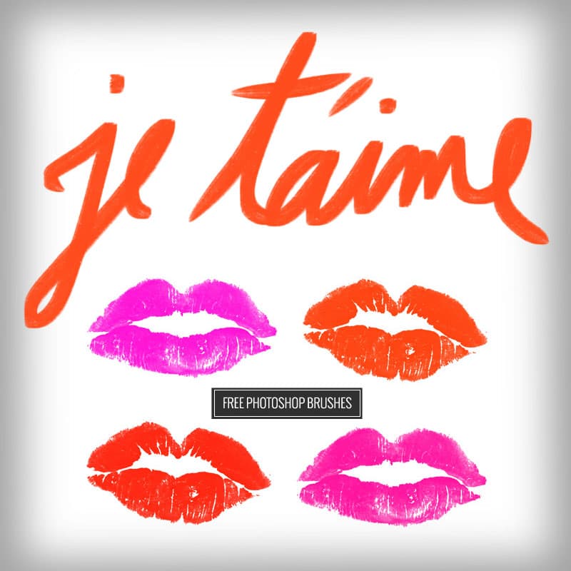 Free Love Kisses Photoshop Brush Set