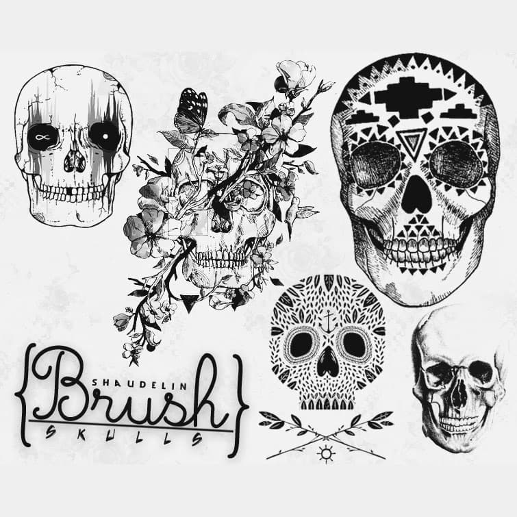 Skulls  Brushes - Preview 1