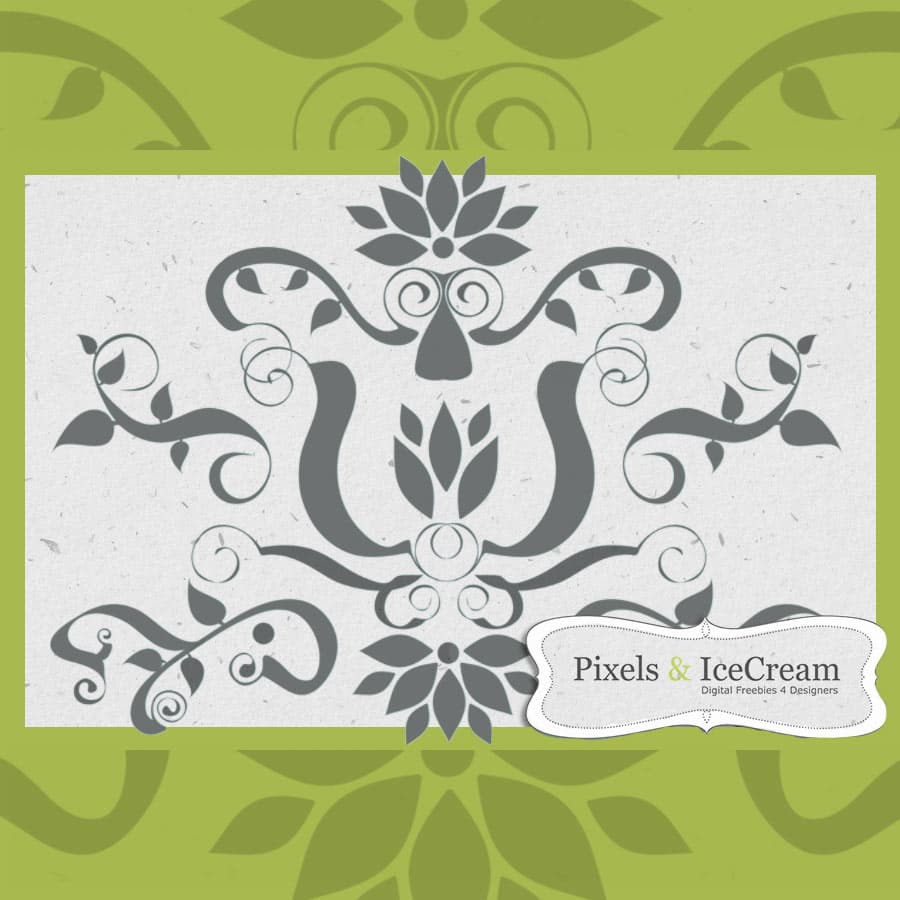 Green Ornaments Free Photoshop Brushes