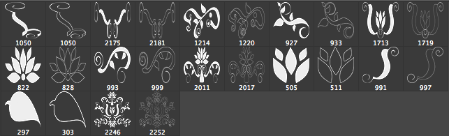Green Ornaments Free Photoshop Brushes - Schematic