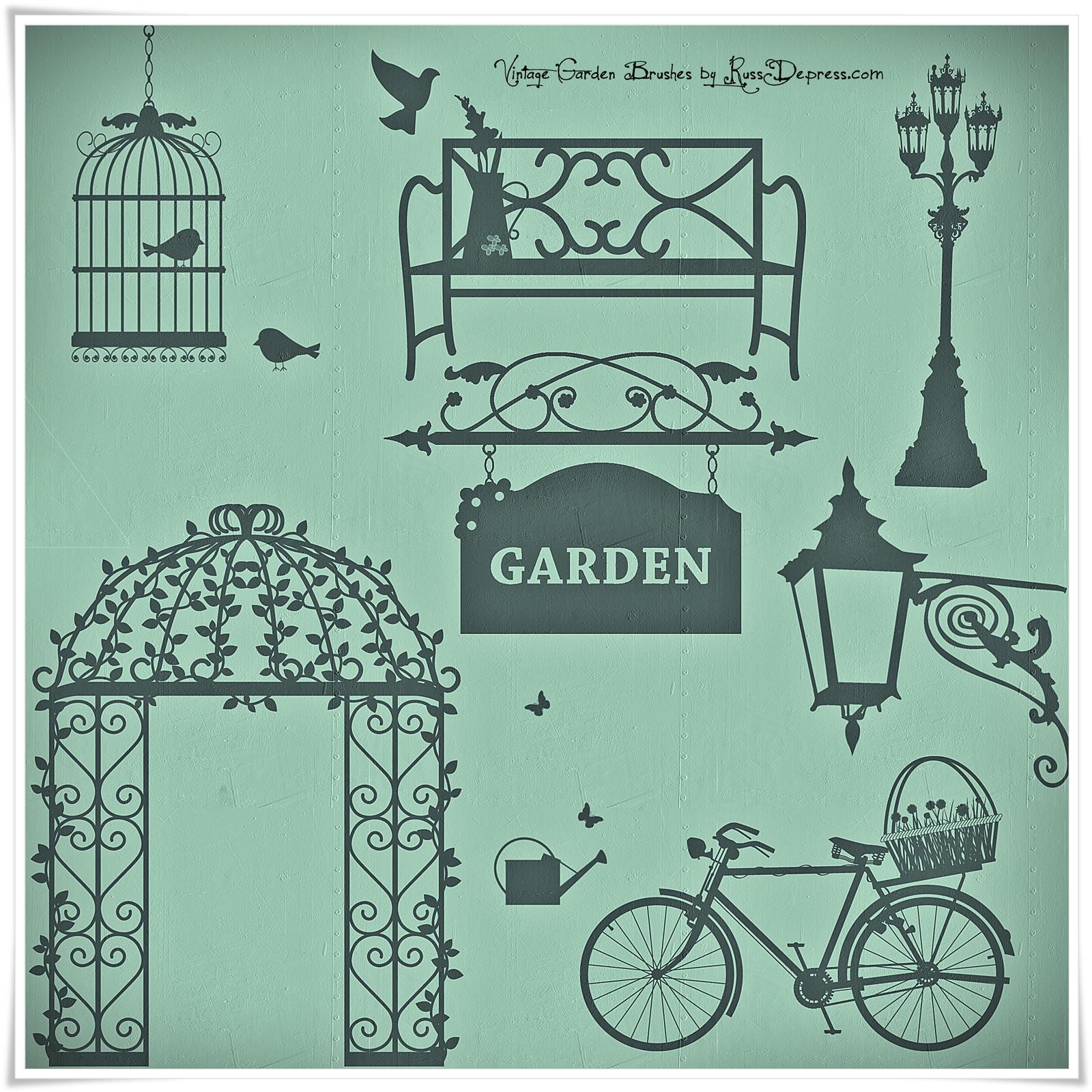 Romantic Vintage Garden Photoshop Brushes