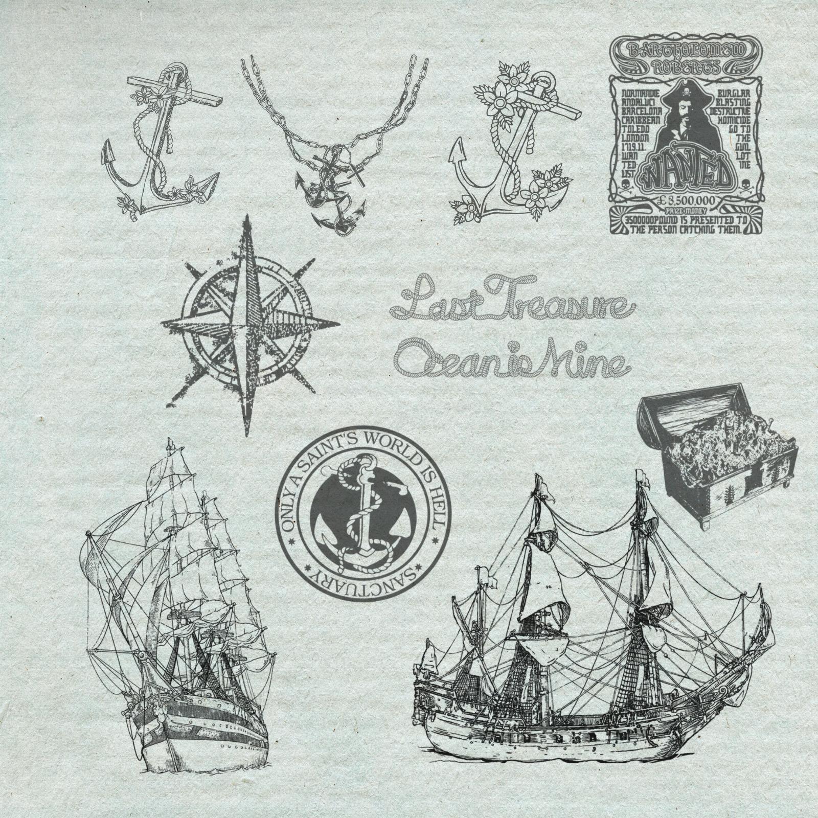 Marine and Treasures High Res PS Brushes
