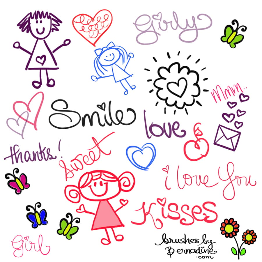 Cute Girly Doodle Brushes
