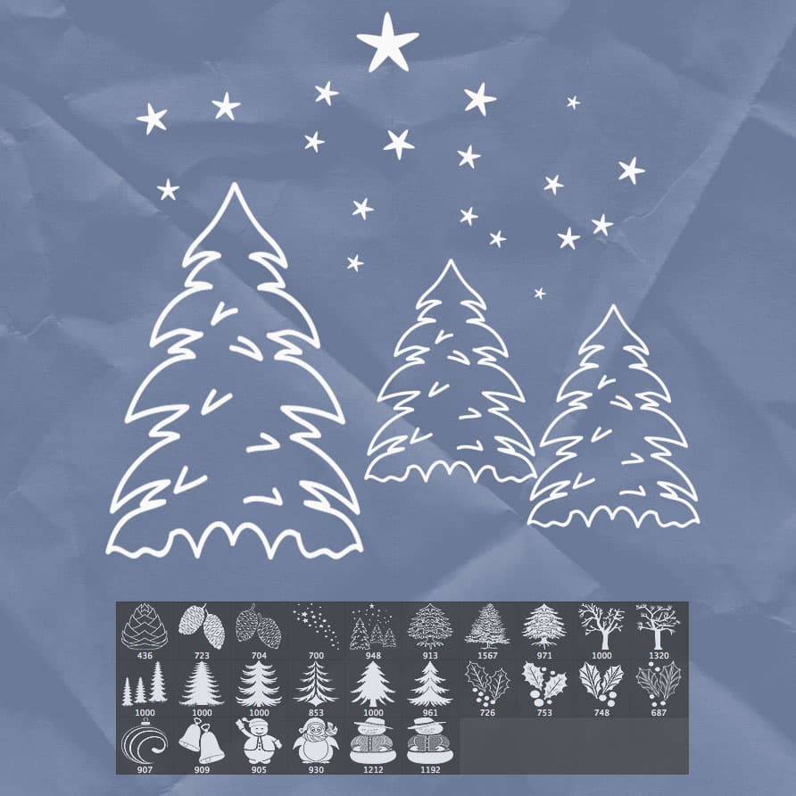 26 Christmas Brushes - Preview 1