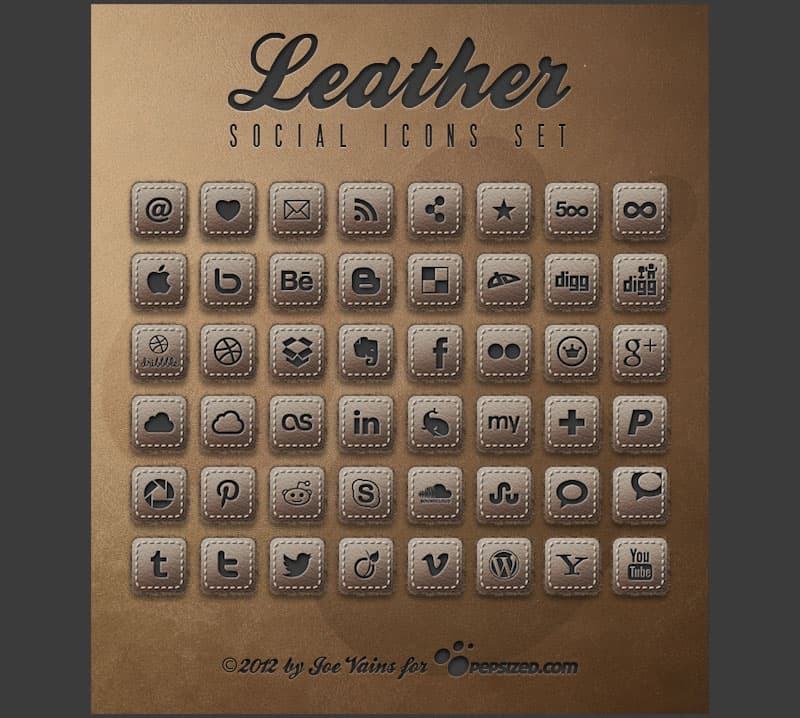 Leather Social Icons