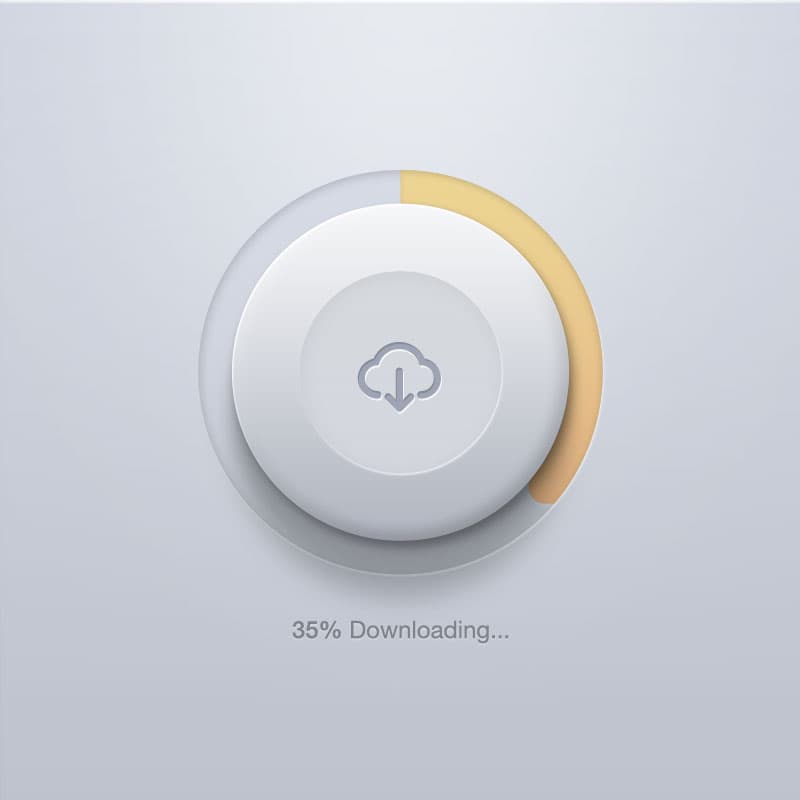 Round PSD Download Button