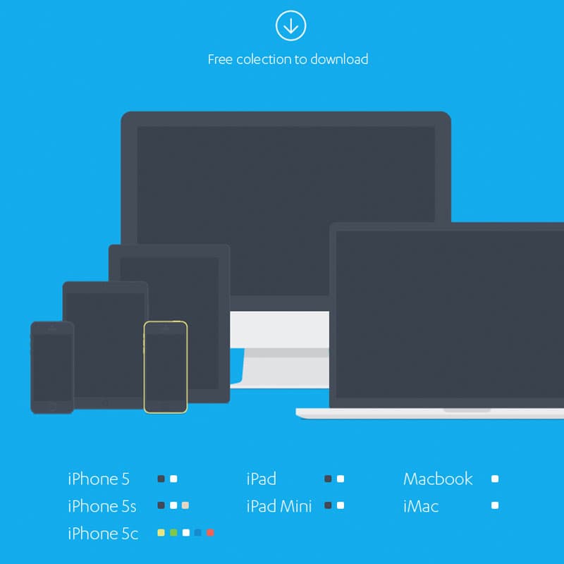 Flat Apple Devices Mockup