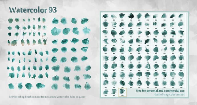 93 Free Watercolor Brushes - Schematic