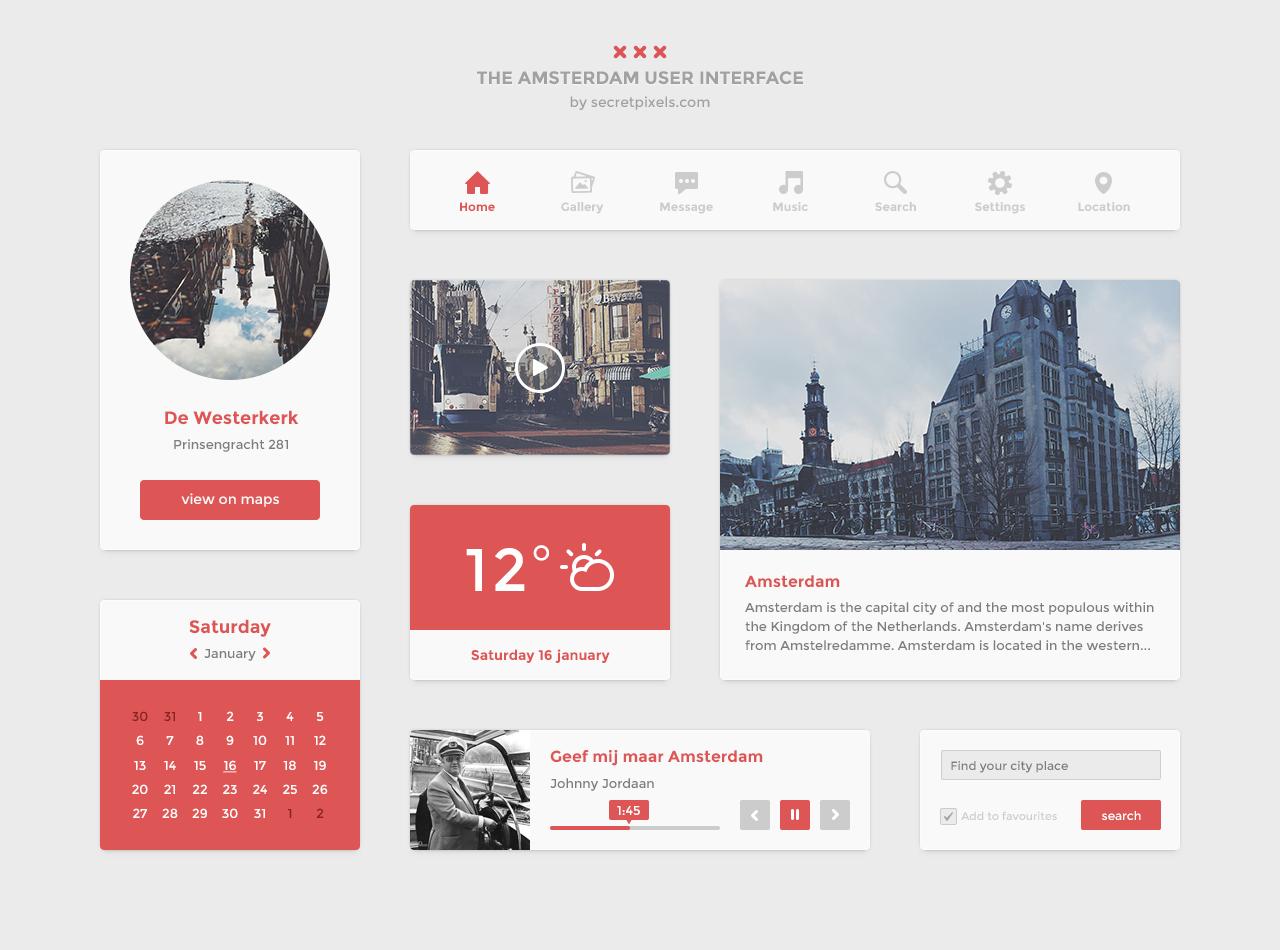 Flat UI Kit PSD