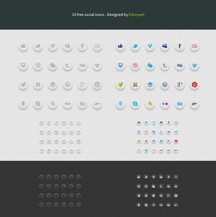 PSD Free Social Icons - Thumbnail 2