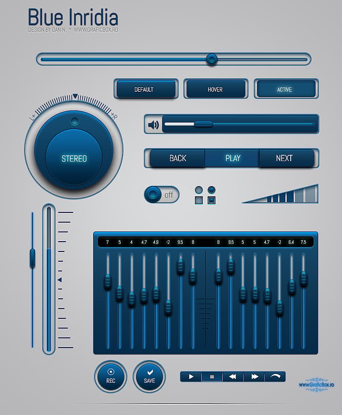 Blue Inridia UI Kit