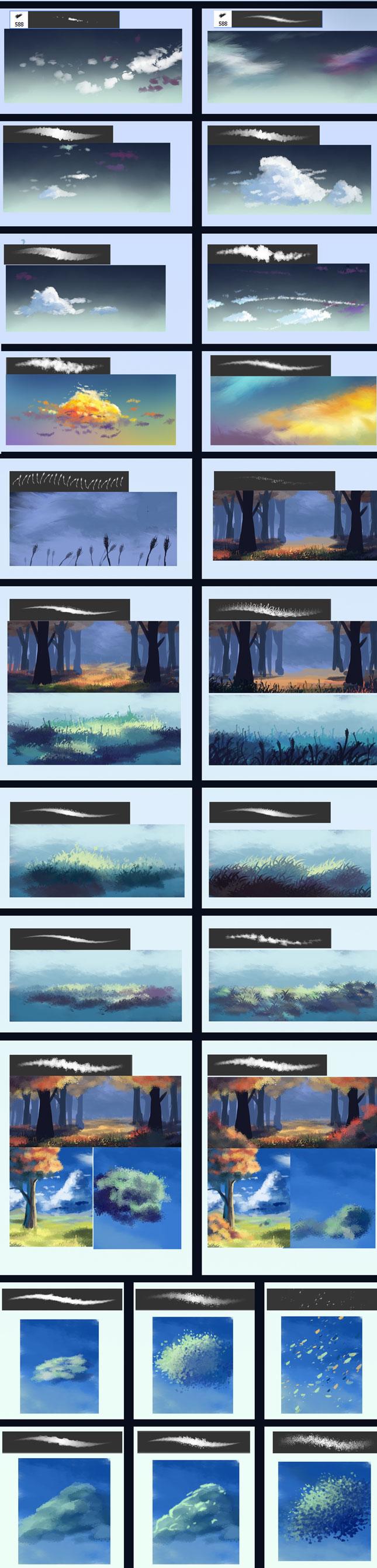 Clouds, Grass and Leaves Brushes - Schematic