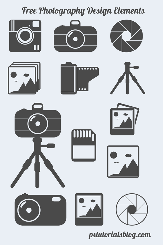 Photography Themed Shapes, Camera Tripod, Memory Card