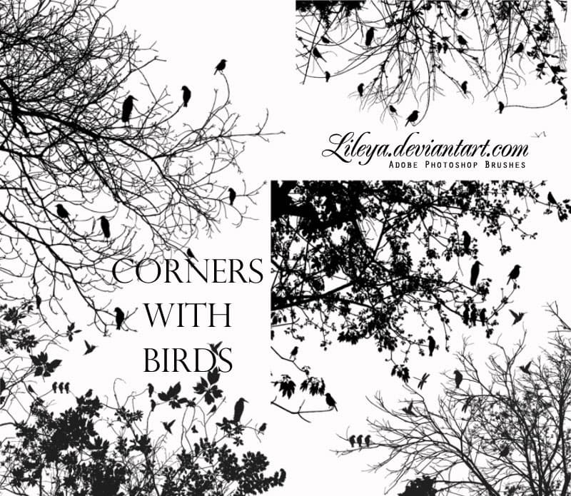 Trees with Birds PS Brushes